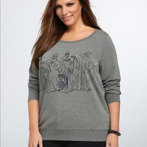 disney villains shredded back sweatshirt